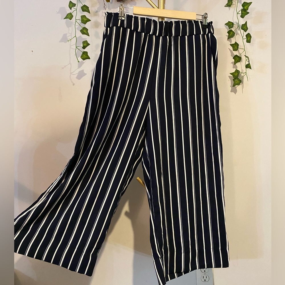 Dark Navy Blue & White Striped Pants